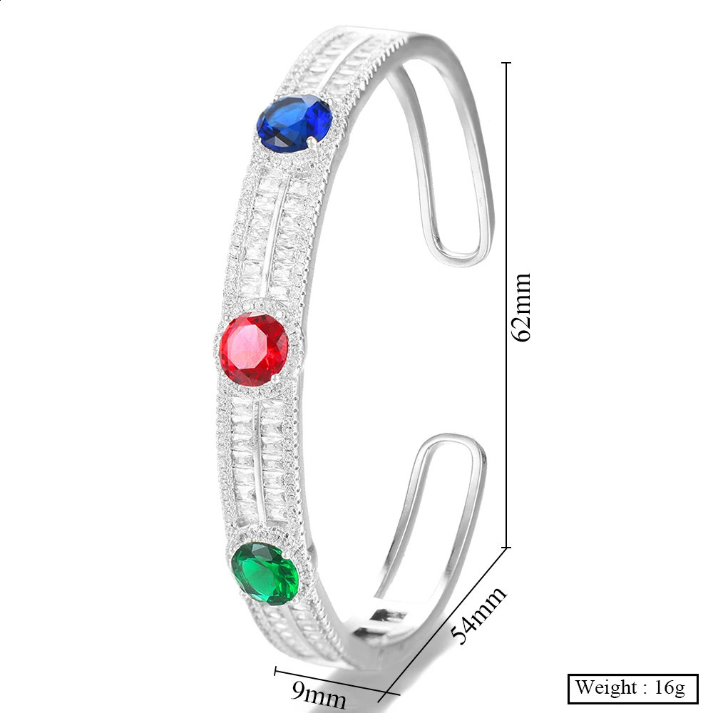 KellyBola Gorgeous Charm Open Bangle For Women Bridal Wedding Cubic Zircon Bracelet Party Jewelry Jewelry 241227