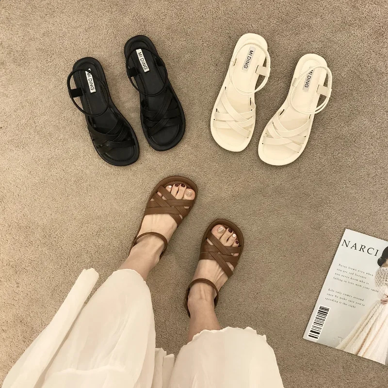 Women Sandals Classics Ankle Strap Summer Sandals Flat Shoes for Women Soft Sole Flats Sandalias Mujer Casual Summer Footwear 241228