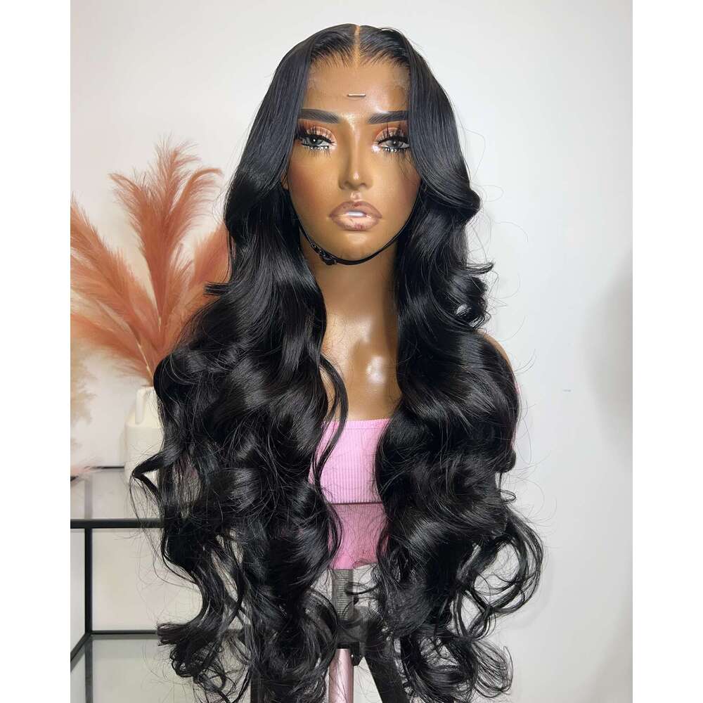 13 * 4 Front Lace Headband Real Hair Wig Natural Color Bobby Wave Kq2 Kq2