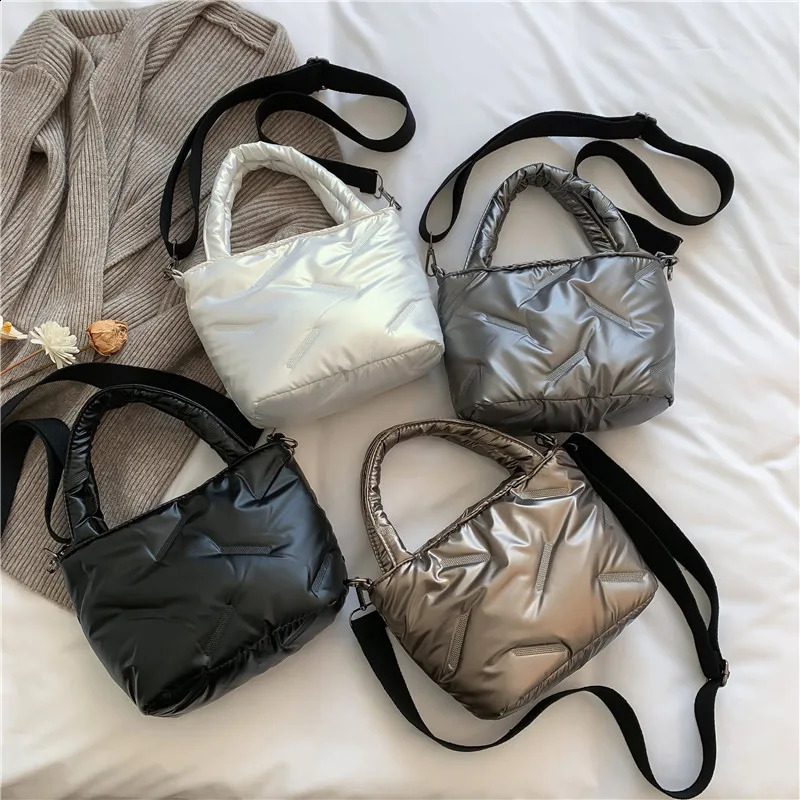 Winter Space cotton Shoulder Bag For Woman Handbags High quality Fashion Down Bags Sense of y ner Ladies Crossbody 241227