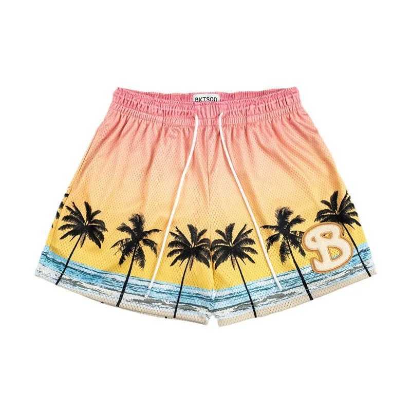 American BKTSQD trendy mesh retro shorts for mens casual quick drying sports running and fitness basketball quarterback XJ250228