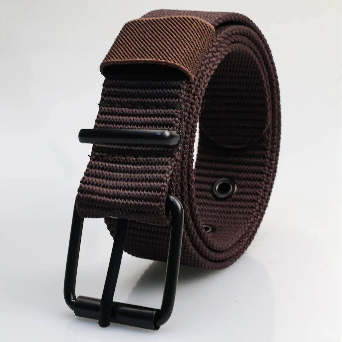 Porous Pin Buckle Canvas Belts Mens Fashion Versatile Belt Student Youth Military Training Extended Denim 241225
