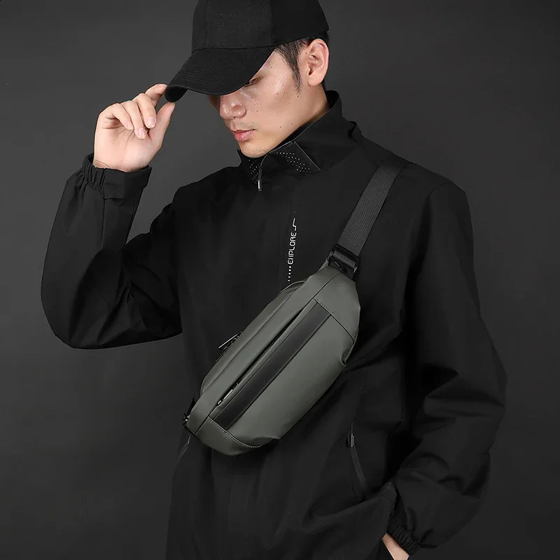 Quality Nylon Chest Pack Fashion Business Men Waist Bag Male Fanny Leisure Travel Shoulder Crossbody Phone 241223
