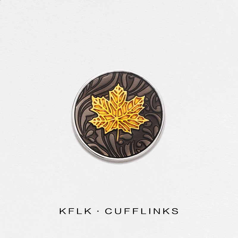 KFLK Fashion Golden Maple Leave Brooch Pins Exquisite Brooches For Mens Costumes Badge Brooch Man Arrive 241227