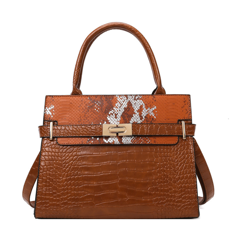 Crocodile Pattern Fashion Shoulder Designer PU Leather Crossbody Bag Women's Large Handbag