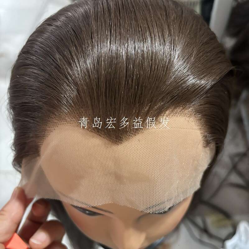 Brown Historical Lace Synthetic Wig, Long Straight Hair, Beautiful Three Pointed, Half Hooked, Head Cover, Full Wig Kq2 Kq2