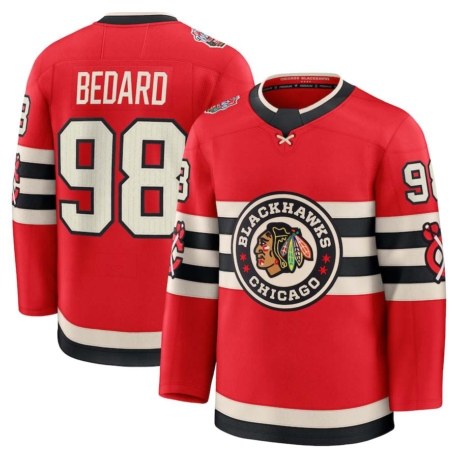 Winter Classic Hockey Jersey 98 Bedard 86 Teravainen 90 Ludwinski 15 Smith 17 Foligno 71 Hall