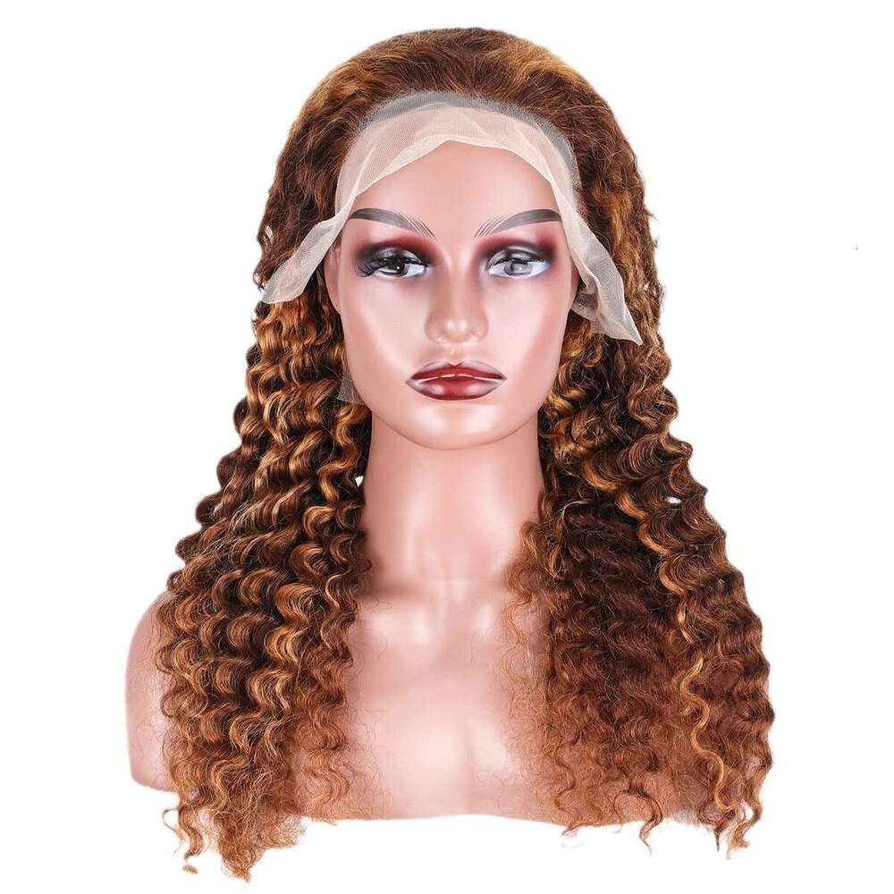 Front Lace Real Full Head 4/27 Human Hair Wig, DEEP Roll Kq1 Kq1