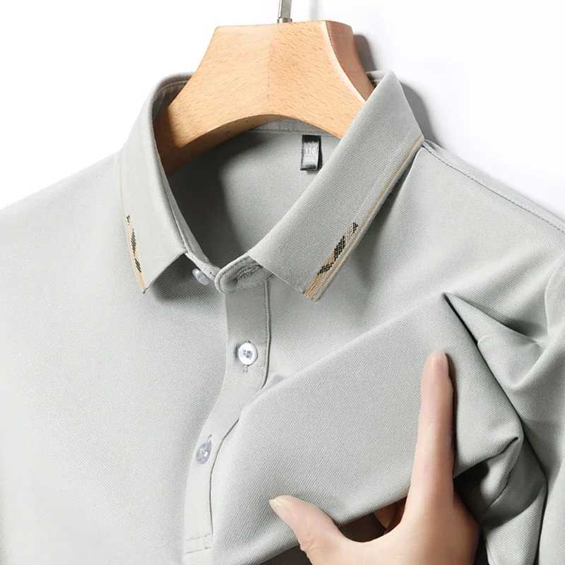 2024 mens solid color cotton business casual shirt shirt summer fashion short sleeved comfortable breathable top X241228