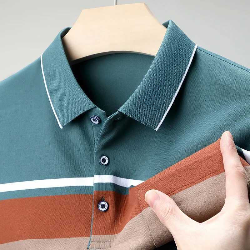 New Mens Color Woven Striped Short Sleeved shirt Shirt Cotton Summer Casual Top X241228