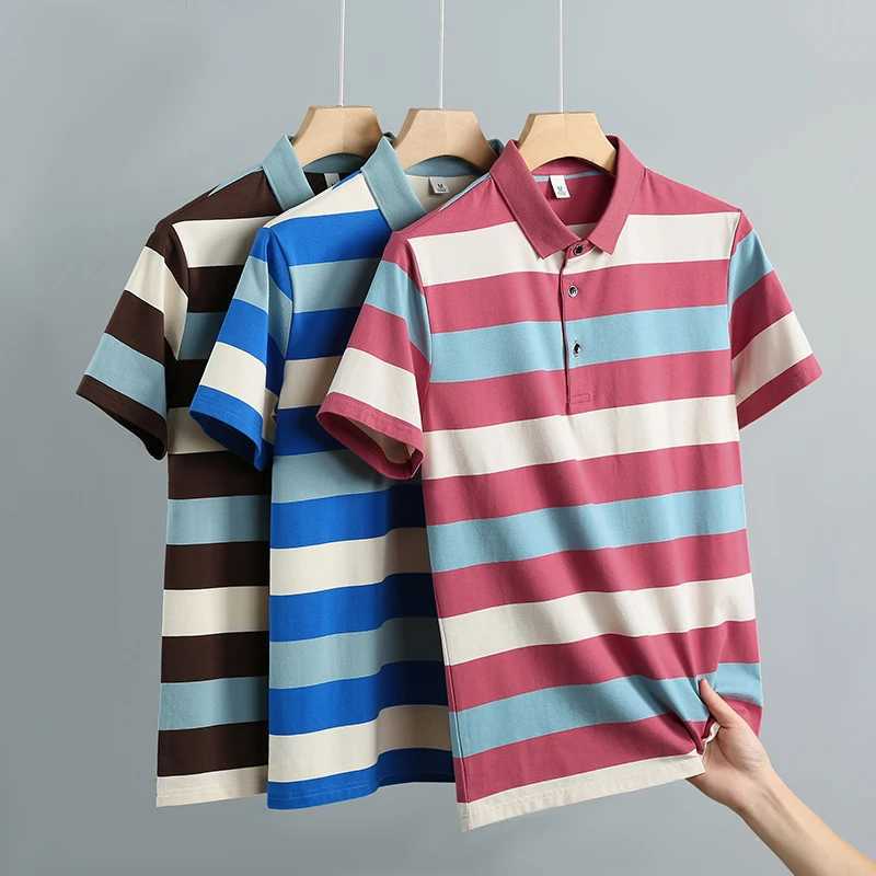 2024 Summer Fashion High Quality All Cotton Stripe Thin Lapel Short Sleeve Top Versatile Business and Casual Mens shirt Shirt X241228