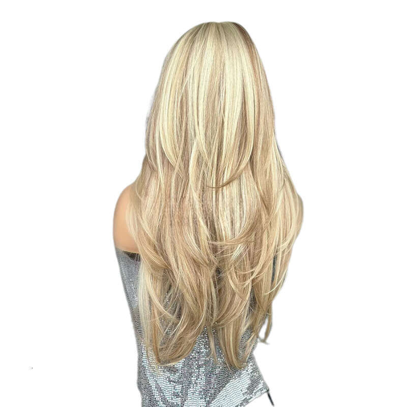 Natural Wave Bangs, Mixed Colors, Lace, Full Top Wig, Headband, High Temperature Silk Can Be Straightened And Rolled, Wavy Kq1 Kq1