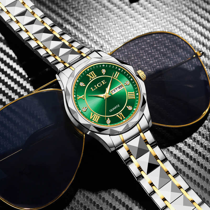 LIGE Men's Quartz Watch Men's Classic Traditional Watch Stainless Steel strap Men's Casual Waterproof Watch Youth Fashion Watch Student