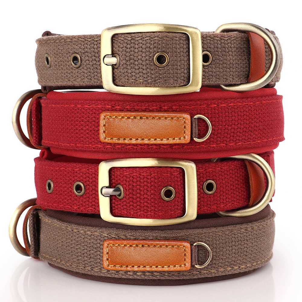 Durable padded dog collar adjustable nylon dog collar pet training walking collar sturdy suitable for small and medium-sized dogs bulldogs and lapdogs