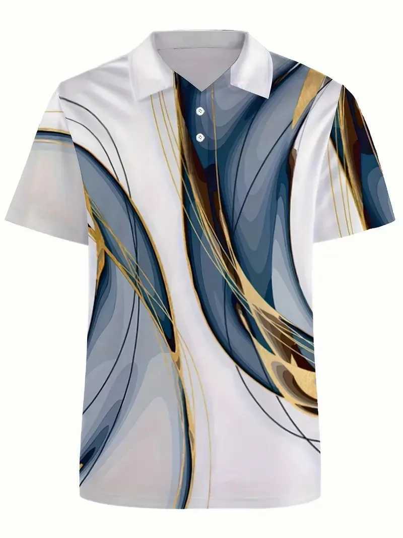 Summer New Mens Lapel shirt Shirts Striped Printed Short-sleeved Casual Business Fashion Slim Mens shirt Shirts Large Size Mens X2412281