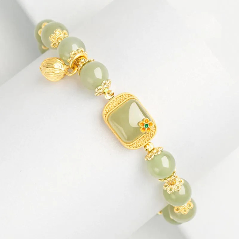 Natural Hetian Jade Bracelet High Sense Elegant Temperament Jewelry for Female Party Wedding Jewelry Gift 241227