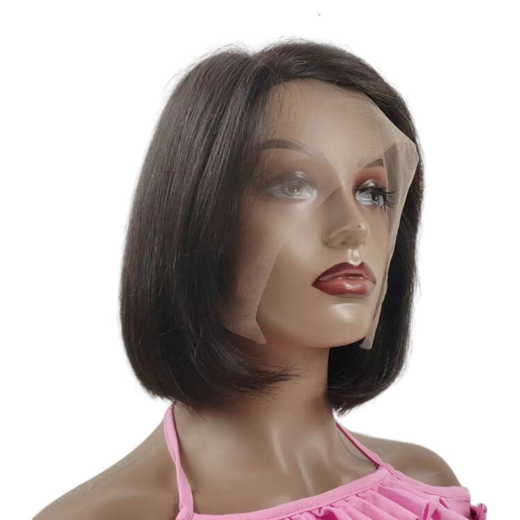 Female Wig Real Hair Short Straight Front 13X4x1 Off Center Bob Lace Frontai Wigs Kq2 Kq2