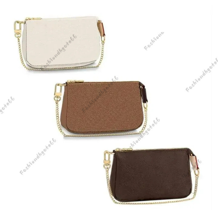 Clutch Bags MINI POCHETTE ACCESSOIRES Iconic Fashion Womens Pouch Evening Clutch Zippy Chain Wallet Coin Purse Phone Sling Bag