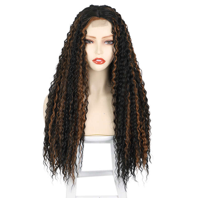 Wig, Ladies' Wig, Lace Front, Lace, Medium Split, Long Hair, Dyed, Small Curly Headband, Wigs Kq2 Kq2
