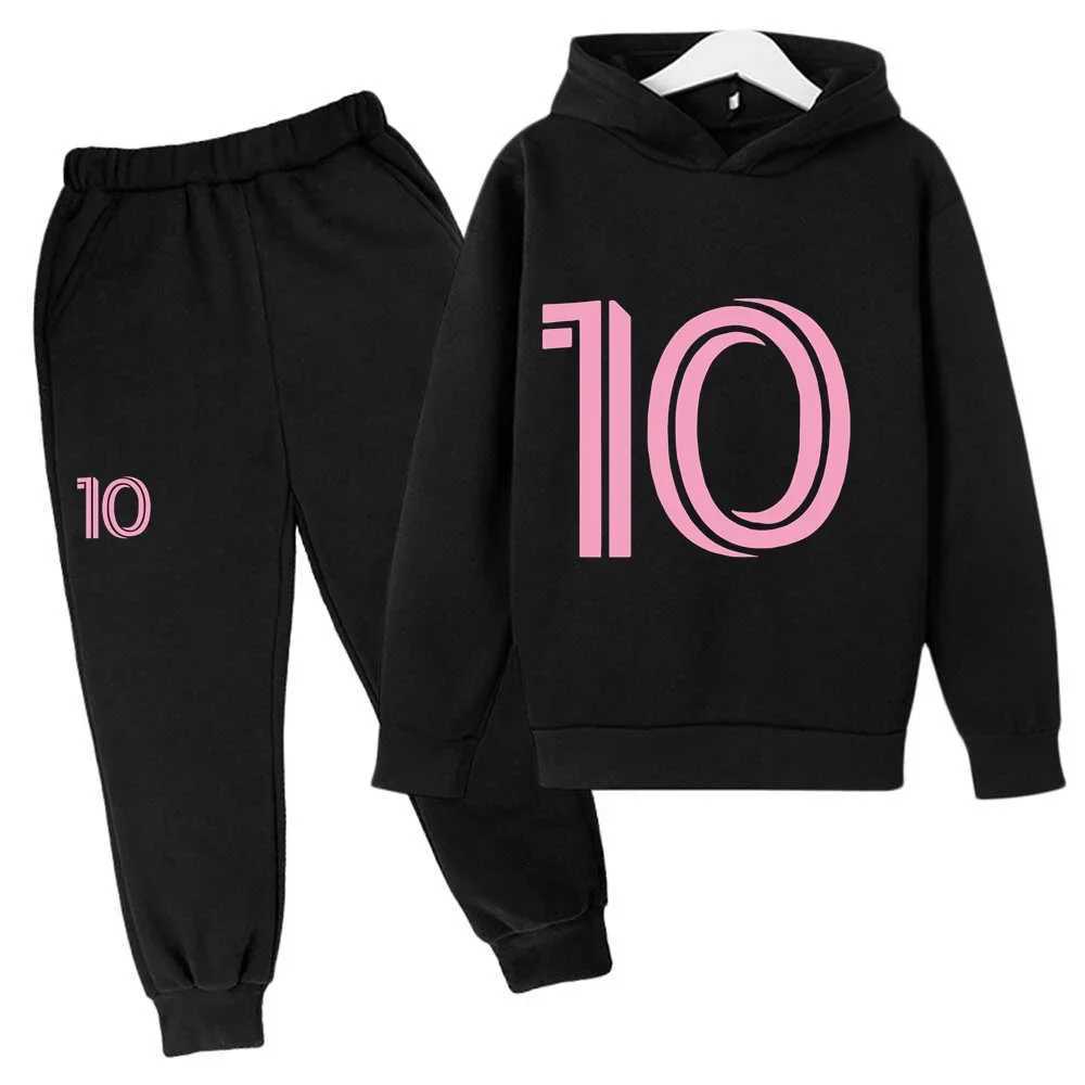 4-14 years old childrens latest hoodie set Childrens cotton autumn spring long-sleeved sweatshirt and pants 2 sets of clothing X241228