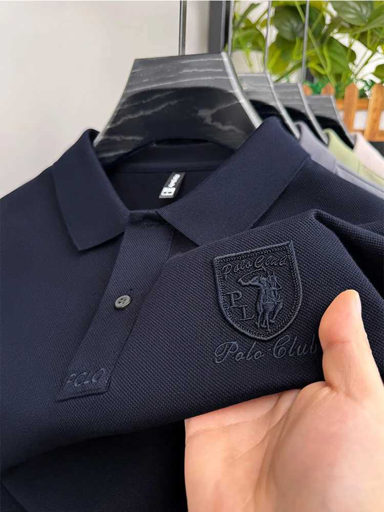 new fashionable short sleeved shirt shirt mens high-end brand embroidered T-shirt summer ice silk breaTHable casual top X241228