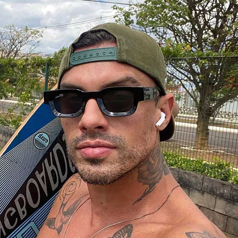 New rectangular polarized sunglasses womens fashion brand square sunglasses mens classic retro punk glasses UV400 Oculos De Sol W241228