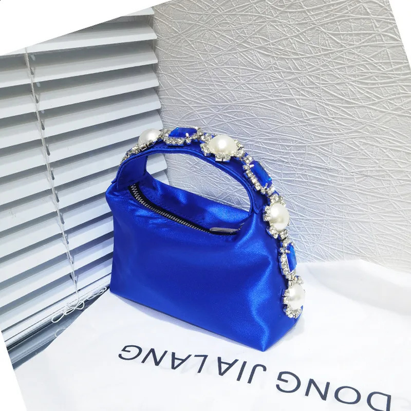 Women Stones Silk Phone Handbag For Wedding Party Evening Handbags Crystal Clutches Lady Floral Top Handle Rhinestone Bags 241228