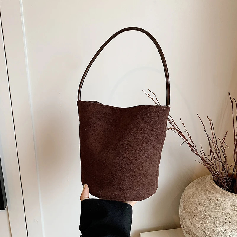 Suede Hobo Bag for Women Retro Handbag Purse Mini Tote Bags Vintage Shoulder Bag Trendy Purses Clutch Top Handle Bag 241228