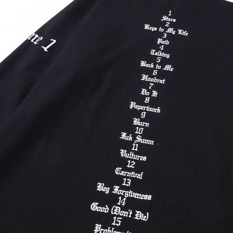 Vultures YZY T-shirt mens casual couple digital printing oversized long Sleved Top Ts X241228