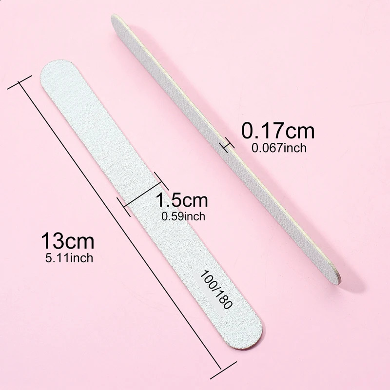 50/100Pcs Professional Grey Nail Files Set Manicure Pedicure Nail Stylist Supplies Disposable Care Manicure Accessories And Tool 241223