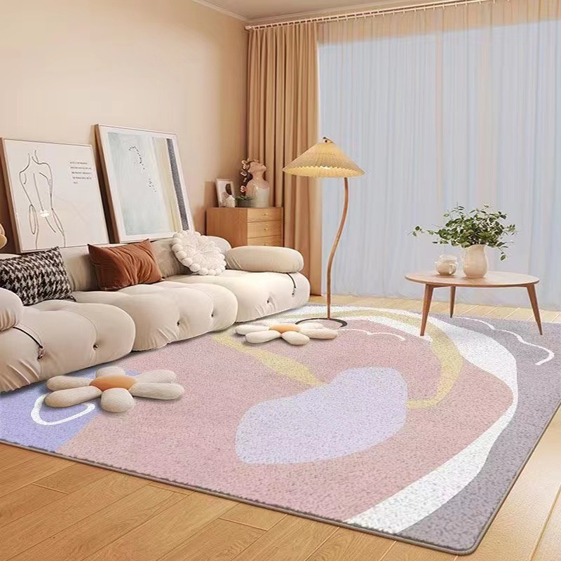 5078-418-58.9-Beige Striped Minimalist Rug Comfortable Large Area Living Room Rugs Refreshing Bedroom