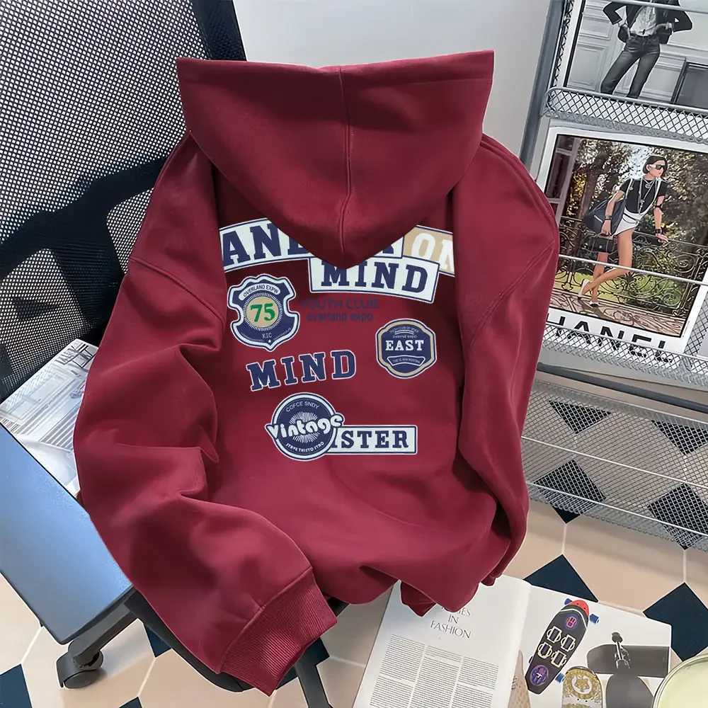 2024 New Autumn/Winter US Mens and Womens Street Trend Personalized Printed Hoodie Couple Loose Casual Top Harajuku y2k X241228