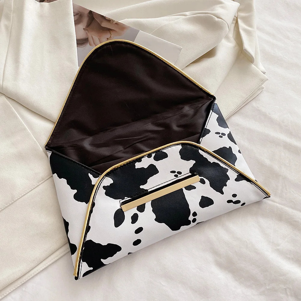 Fashion Women Leopard Zebra Cow Print Clutch Soft PU Leather Purses Female Large Capacity Envelope Bags Ladies Evening Party Bag 241227