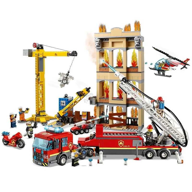 Free shipping 943pcs models city series 60216 Downtown Fire Brigade Building Blocks Bricks birthday gift christmas Toys Decorative ornaments