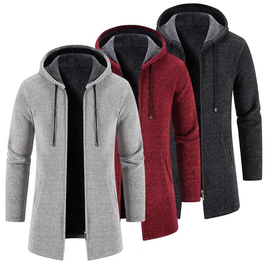 Sweatwear Mens Hoodies Long Sleeve Sweatshirts for Men Mens Oversize Winter Top Jacket Coat Black Sweater Zipper Hooded W241228