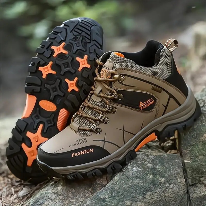 Mens Sneakers Mountaineering Boots Waterproof Leather Hiking Boots Warm Winter shoes for men Snow Boots Outdoor trekking shoes 241228