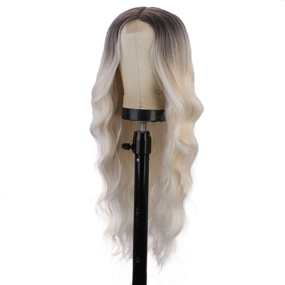 Chemical Fiber Women's Long Curly Hair With Gradually Changing Color In The Middle, Lace Wig Headband Wigs Kq1 Kq1