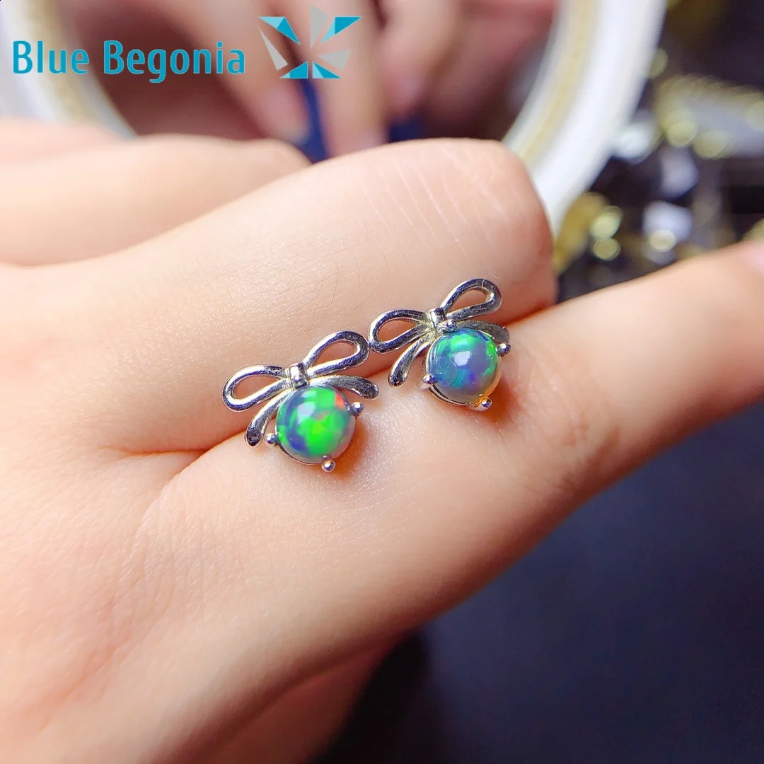 Natural Black Opal Earrings for Women Anniversary Gift 925 Sterling Silver Girl Friend 5*5MM Gemstones 241226