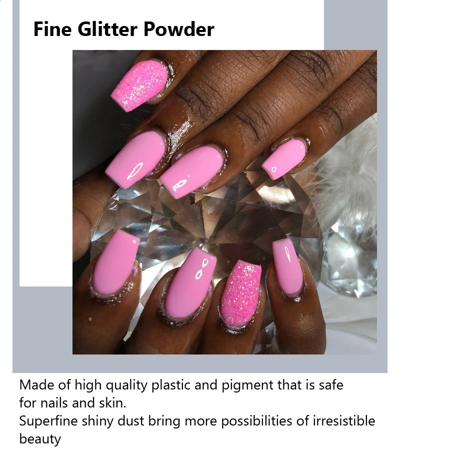 40Pcs/Set Nail Glitter Mix Colors Nail Art Fine Powder Dust UV Gel Polish Acrylic Nail Tips DIY Decoration Tools 241223