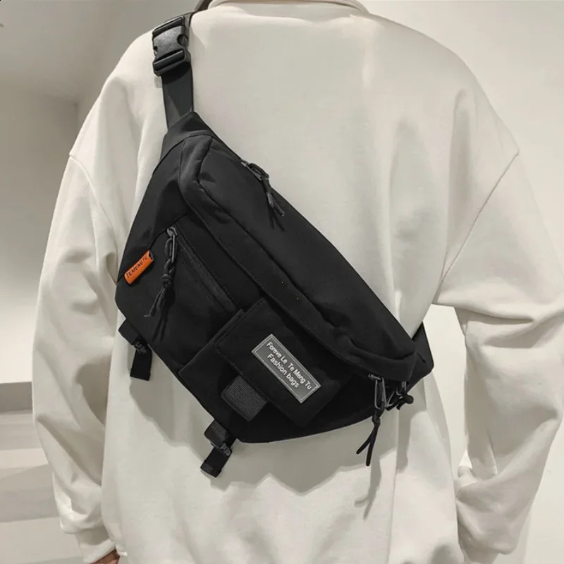 Chest Pack Woman Street Trend Waist Bag Unisex Outdoor Sports Fanny Shoulder Fashion Nylon Belt Bags Purse 241227