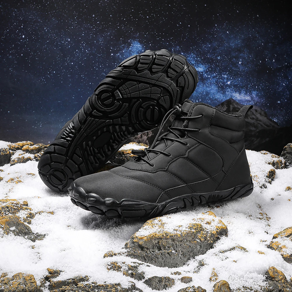 Winter Warm Sneakers Unisex Rubber Camping Sneakers Waterproof Non-Slip High Ankle Snow Boots Breathable Running Barefoot Shoes 241228