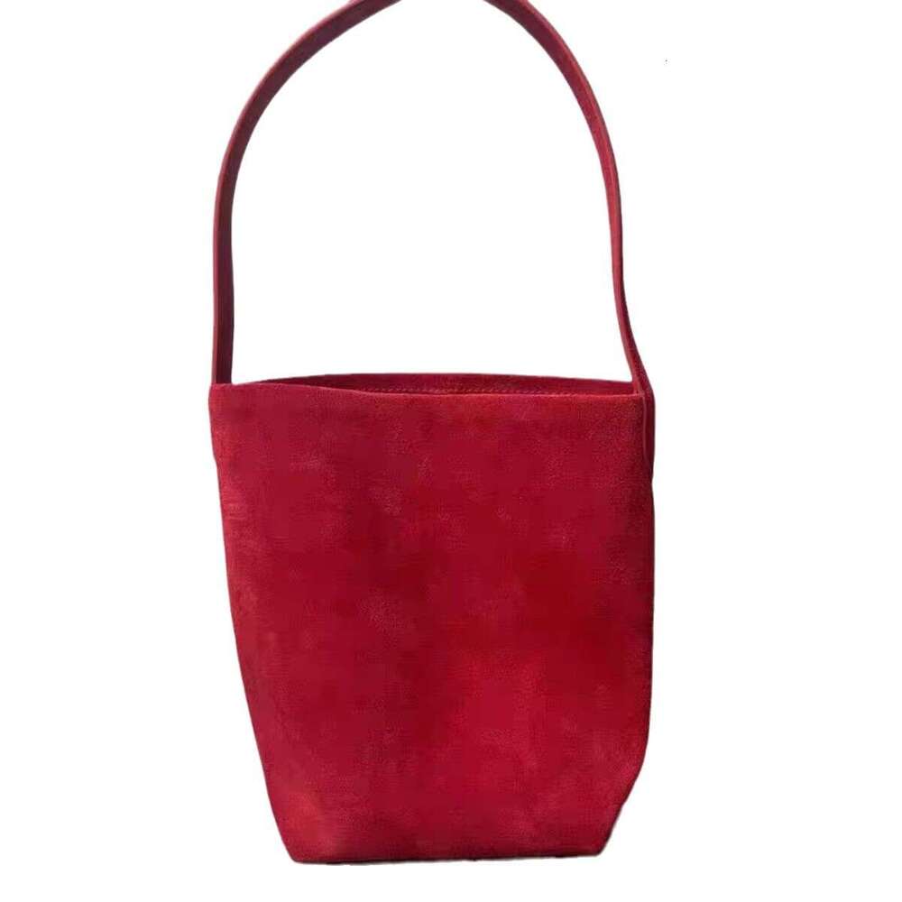 Autumn And Winter Imitation Suede Bucket Bag For Women, Large Capacity Hand-Held Shoulder Casual Solid Color, Niche Underarm Bag, Trendy