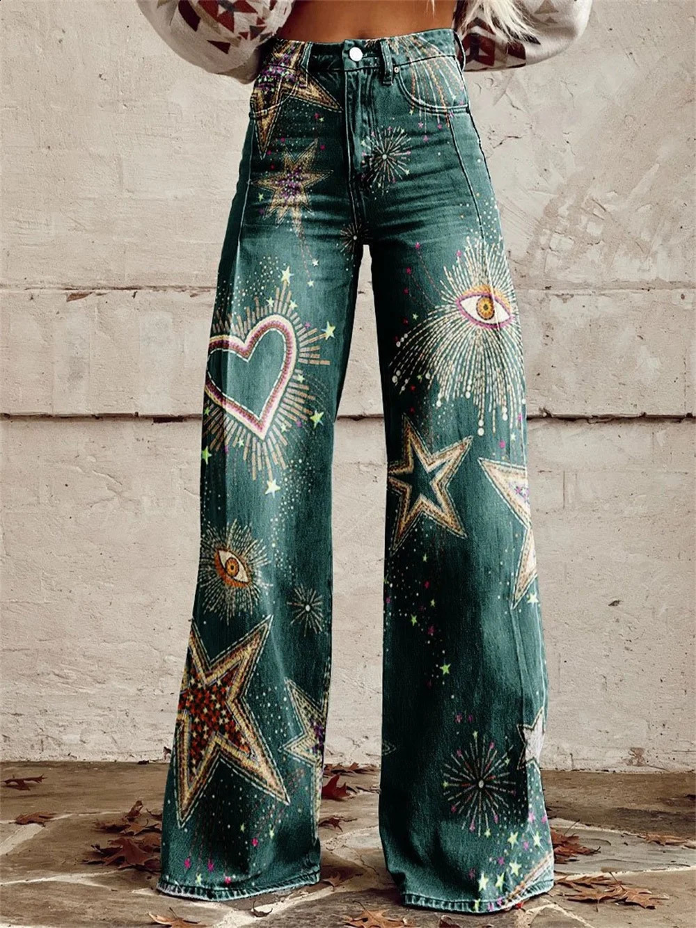2025 Retro Fashion High Waisted Pants Street Loose Wide Leg Denim Pantharajuku Y2k Jeans Streetwear 241228