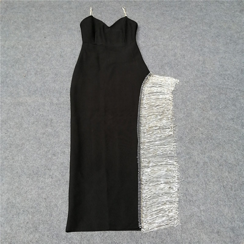 S90 dress tassel design suspender skirt foreign trade skirt European and American long clothing fashion slim summer women