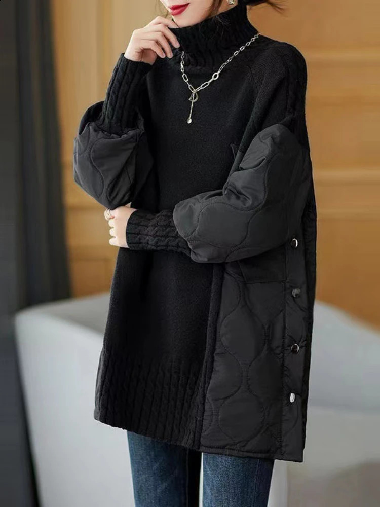 Womens Long Sleeve Turtleneck Sweater Autumn Winter Loose Knitted Sweaters Korean Casual Oversized Ladies Pullover Clothing 241223