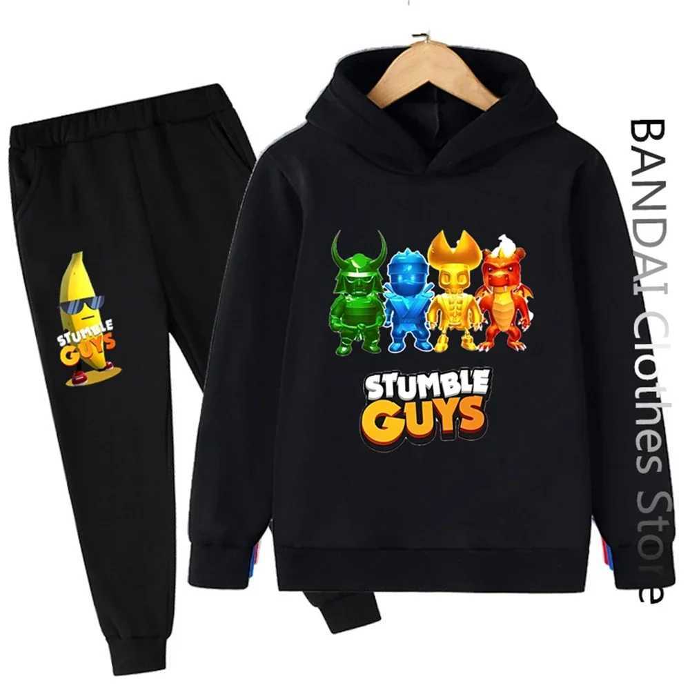Stumble Guys Hoodie Set Kids Clothes Boys Girls Clothing Childrens Sports Suit Autumn Hoodie Pants 2-piece Set X241228