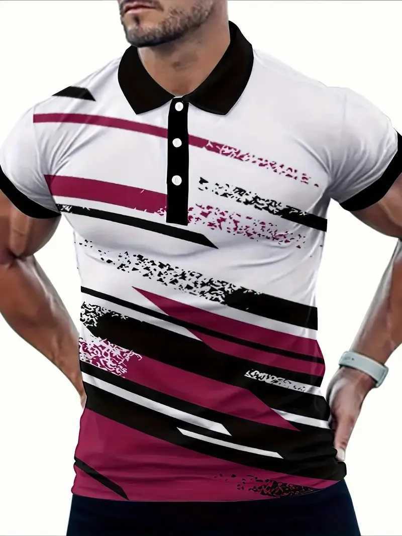 Summer New Mens Lapel shirt Shirts Striped Printed Short-sleeved Casual Business Fashion Slim Mens shirt Shirts Large Size Mens X2412281