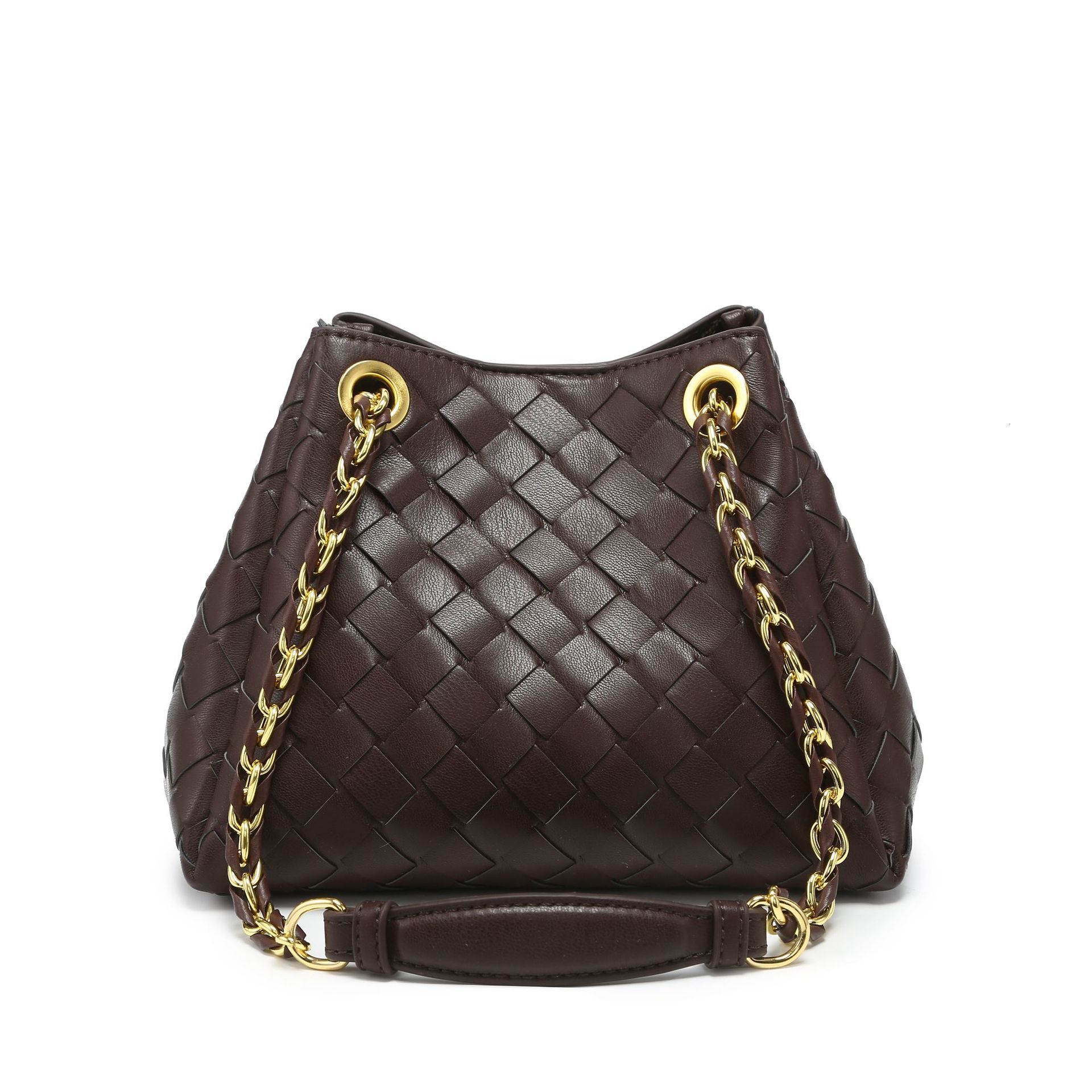 Bag Woven Metal Rope Buckle Shoulder Hand-Held Commuting Bucket Bag, Versatile And Fashionable Parachute Bag For Women