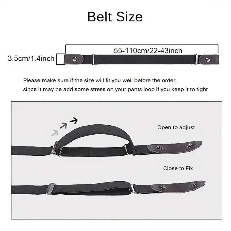 Simple And Fashionable Womens Belt Elastic Lazy Mens Belt Woven Invisible And Seamless Unisex Jeans Belt Length Adjustable W241228