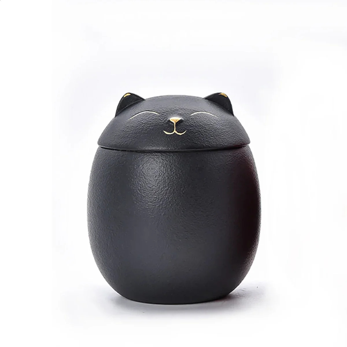 Black/White Urn 500ml for Pet Ashes Cat Shape Memorial Cremation Urns-Handcrafted Decorative Urns for Funeral Cat urn Dog urn 241225